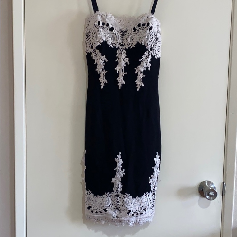 Mini Dress with Lace Accent